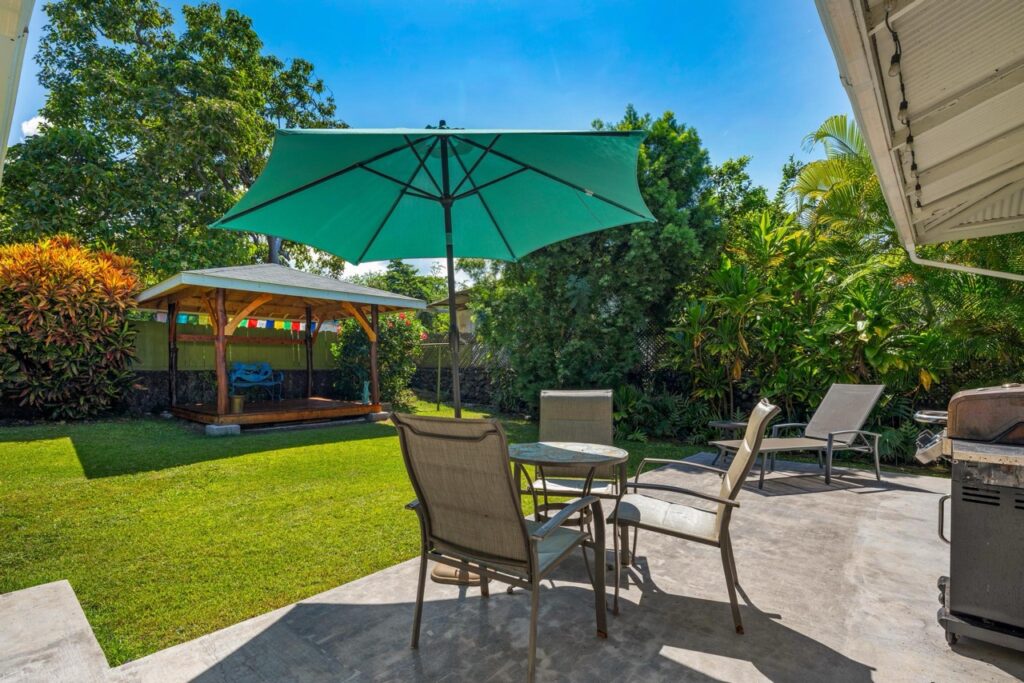 Private back garden at Keala Kai